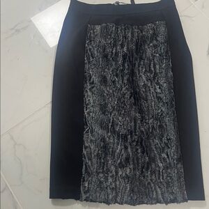NWT! BCBGMaxAzria Black Pencil Skirt with Textured Panel.